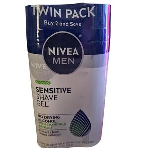 Nivea Men Sensitive Shave Gel Twin Pack 7oz Cans Alcohol Free Chamomile 2 Count